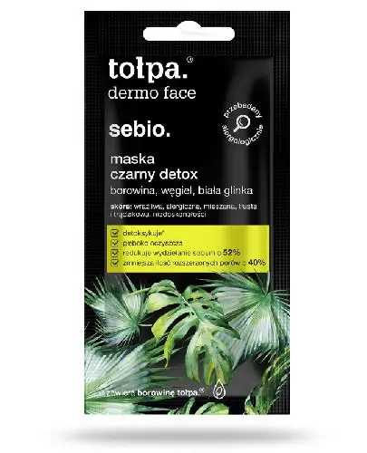 Tołpa Dermo Face Sebio, maska czarny detox, 8 ml zdjęcie
