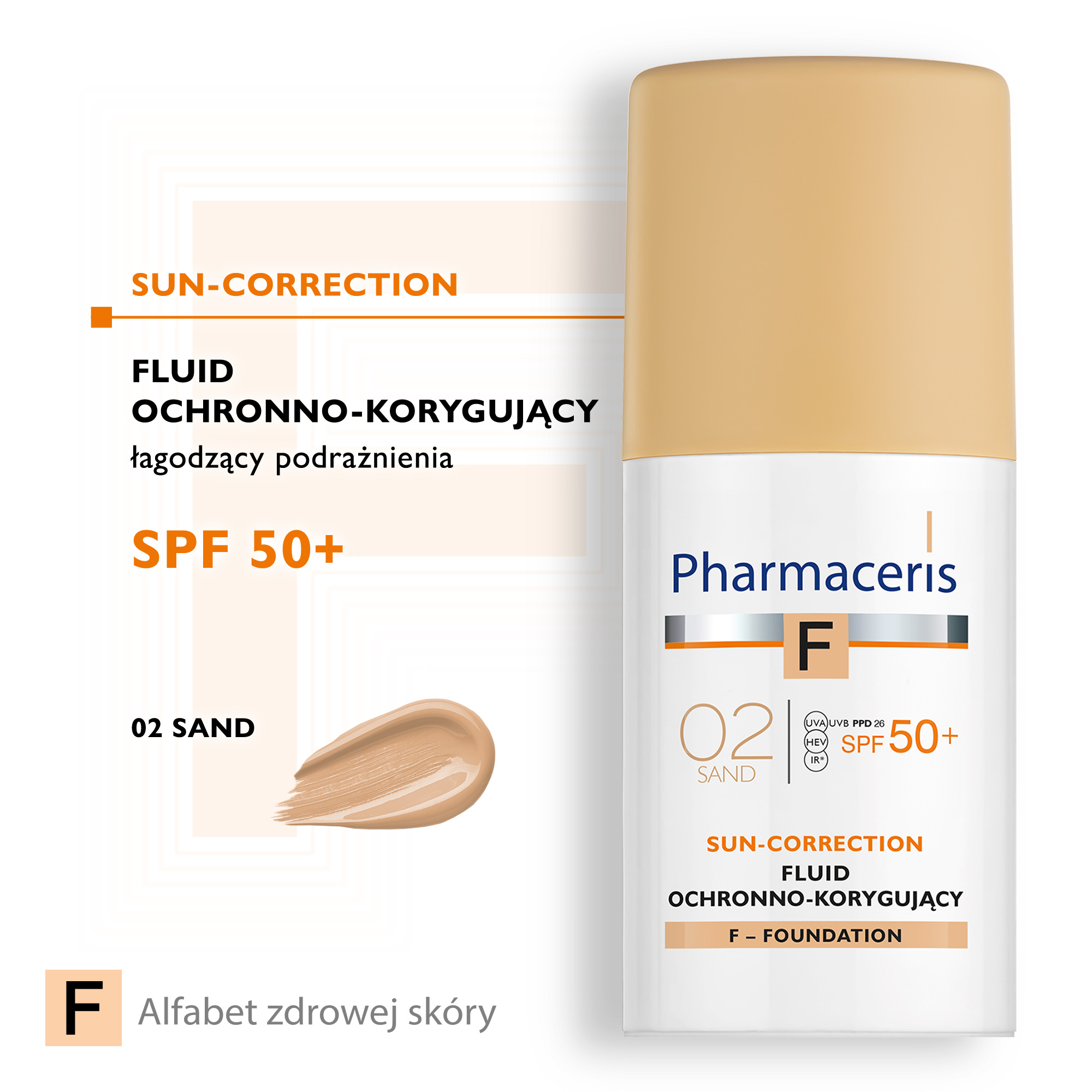 Pharmaceris F fluid ochronno korygujący SPF50+ najwyższa ochrona SAND 02 30 ml