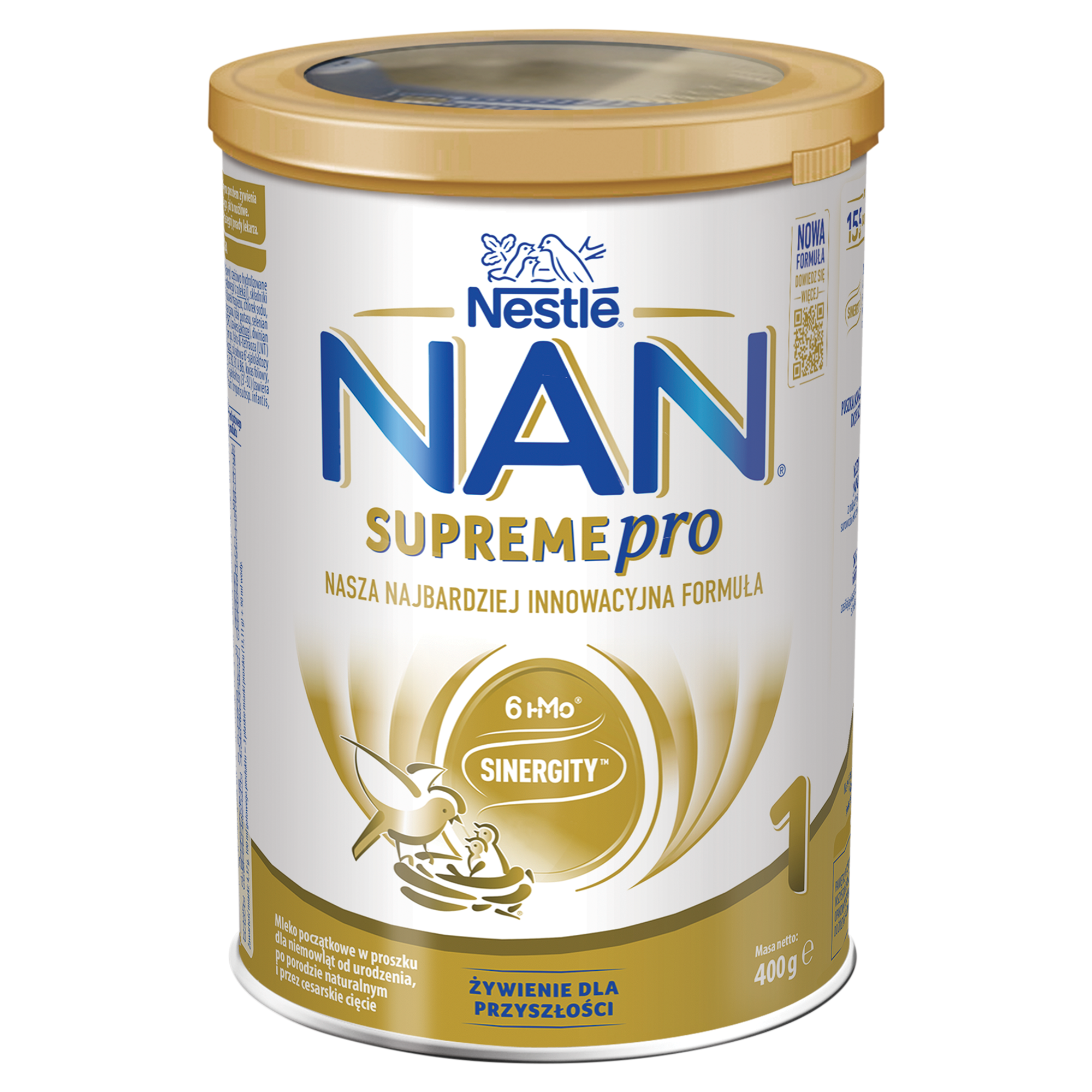 NAN SUPREMEPRO 1 Mleko początkowe w proszku dla niemowląt od urodzenia, 400 g zdjęcie