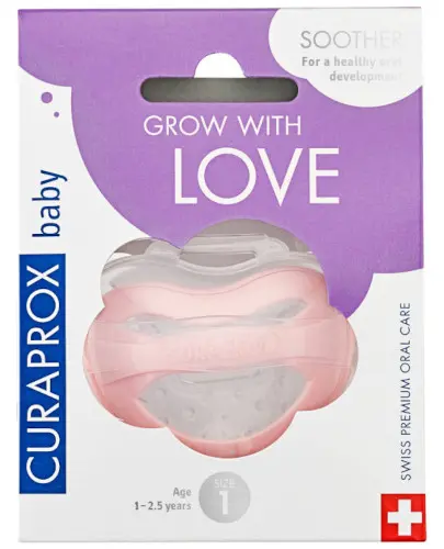 Curaprox baby smoczek korekcyjny dla niemowląt różowy 1-2,5 roku 1 sztuka zdjęcie