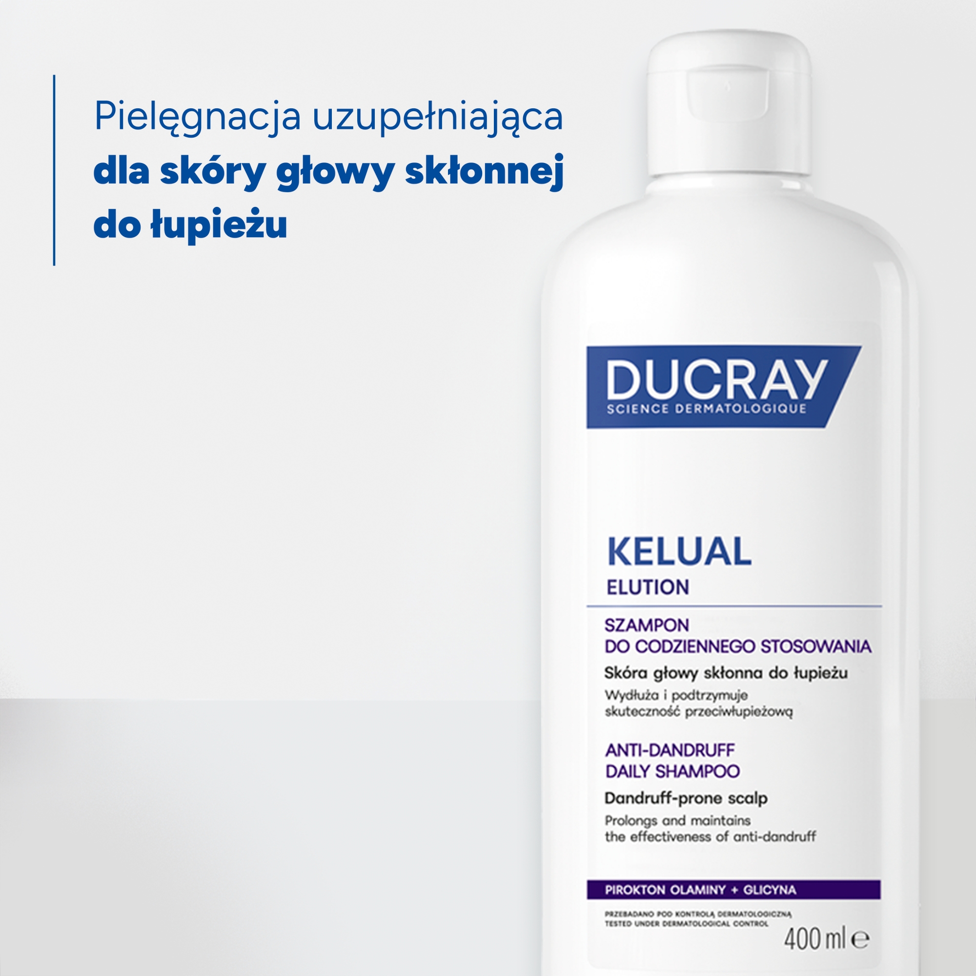 DUCRAY KELUAL ELUTION szampon do codziennego stosowania, skóra głowy skłonna do łupieżu, 400ml