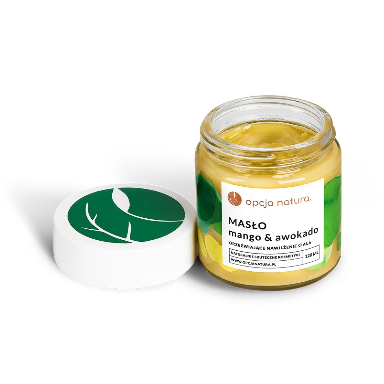 Opcja Natura, orzeźwiająco nawilżające masło do ciała mango i awokado, 120 ml