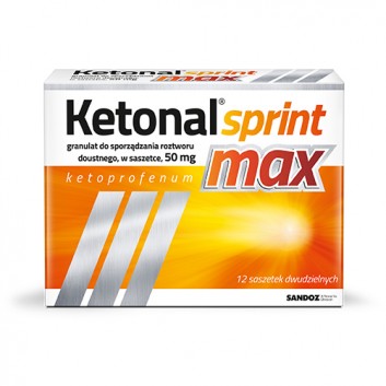 Ketonal Sprint Max 50 mg granulat do sporządzania roztworu doustnego 12 saszetek