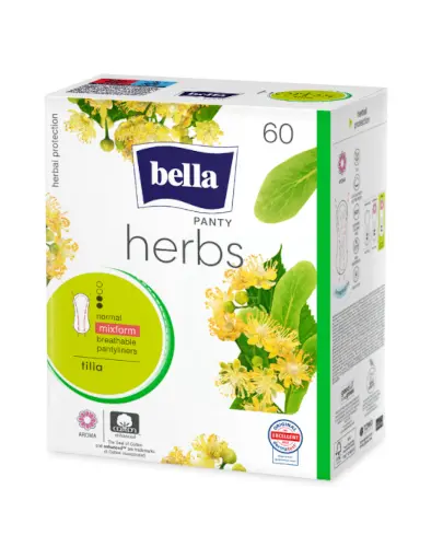 Bella Panty Herbs Tilia wkładki higieniczne wzbogacone kwiatem lipy 60 sztuk zdjęcie
