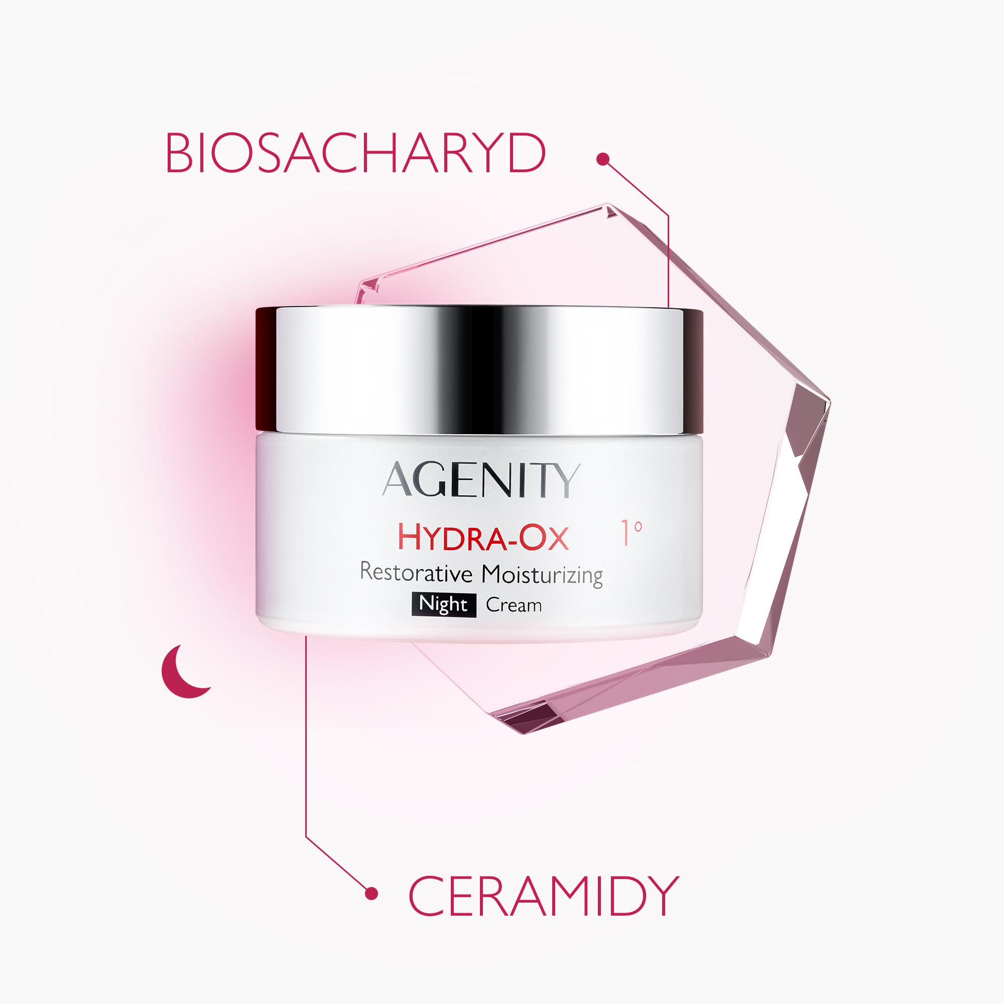 Agenity Hydra-Ox 1°, Krem nawilżający odbudowujący na noc, 50 ml