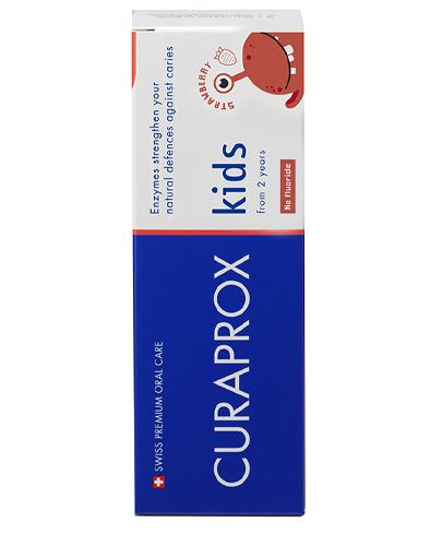 Curaprox Kids Pasta do zębów dla dzieci bez fluoru truskawkowa, 60 ml, cena, opinie, wskazania zdjęcie
