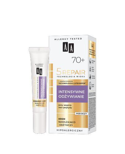 AA TECHNOLOGIA WIEKU 5REPAIR 70+ Krem pod oczy nawilżająco-odżywczy, 15 ml zdjęcie