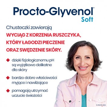 Procto-Glyvenol Soft, nawilżane chusteczki dla osób z hemoroidami, 30 sztuk