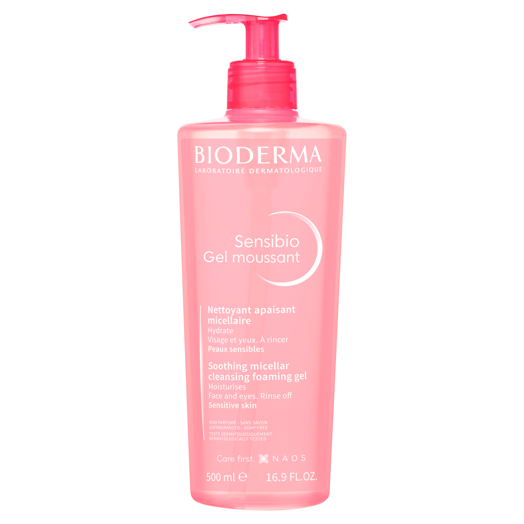 Bioderma Sensibio Gel Moussant, łagodzący żel micelarny do oczyszczania twarzy o nawilżającym działaniu, 500 ml zdjęcie