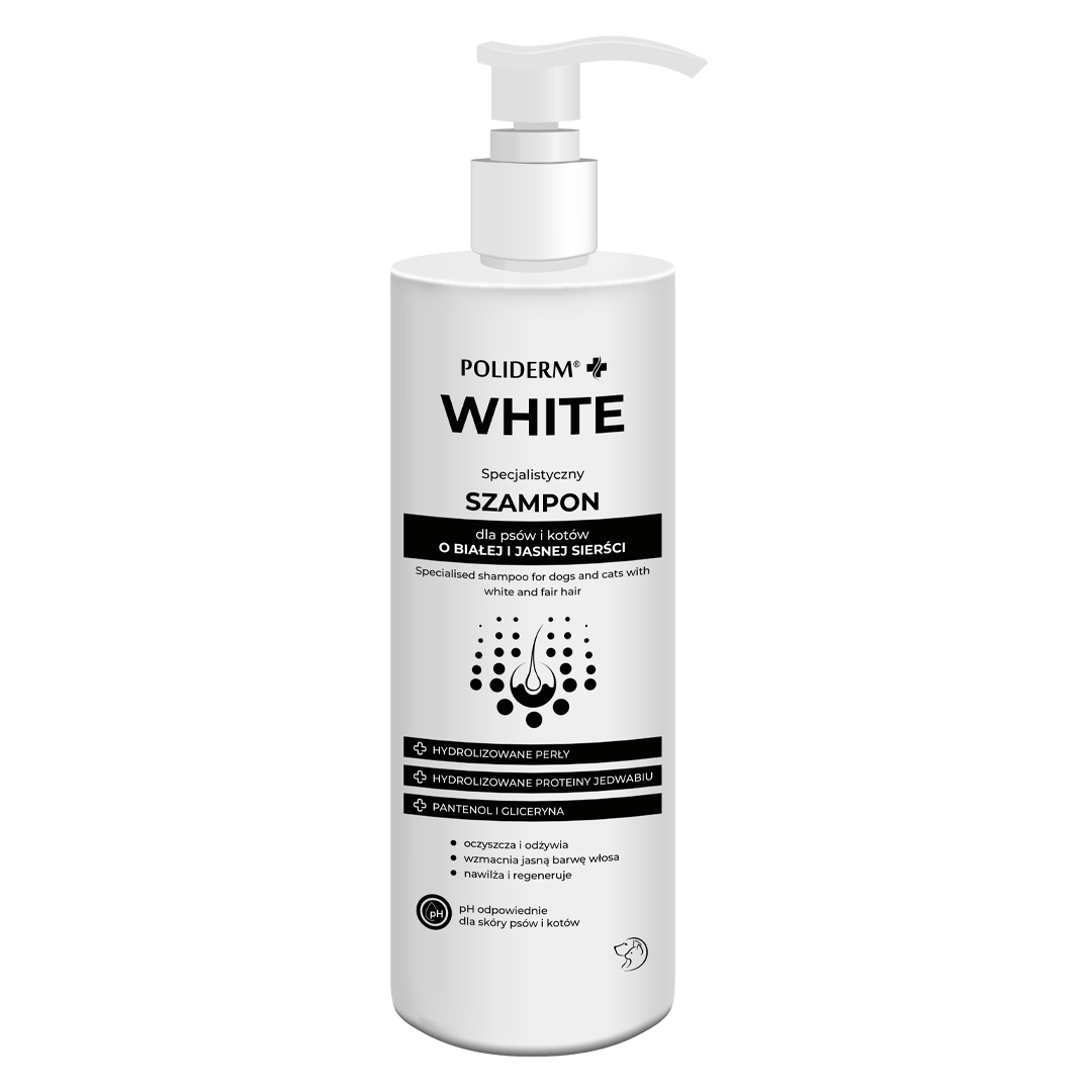 Poliderm White szampon do białej i jasnej sierści dla psów i kotów, 250 ml