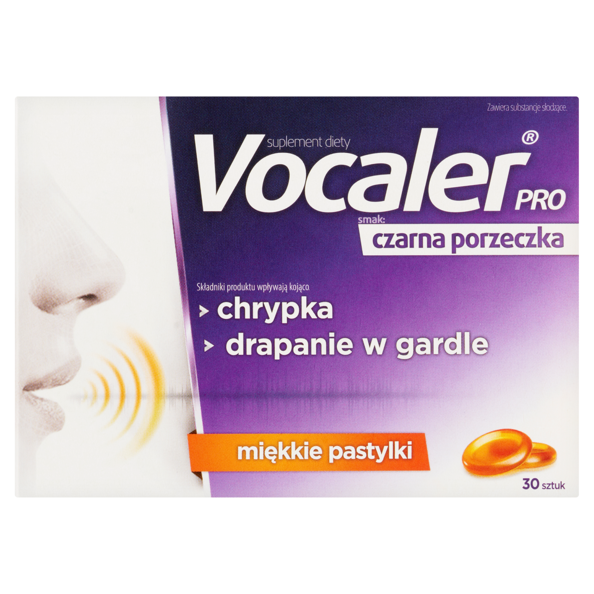 Vocaler Pro czarna porzeczka, pastylki miękkie do ssania 30 sztuk zdjęcie