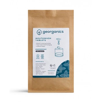 Georganics, Naturalne tabletki do płukania jamy ustnej English Peppermint, 720 tabletek