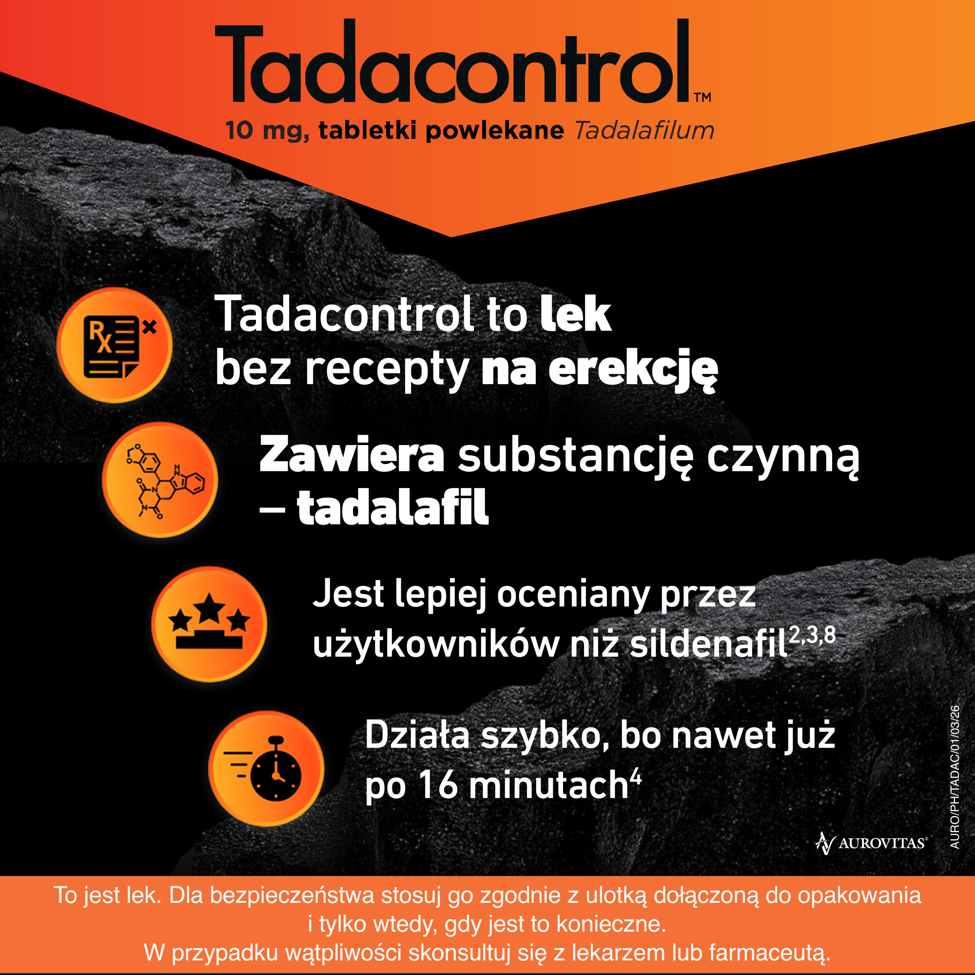 Tadacontrol, 10 mg, 2 tabletki powlekane
