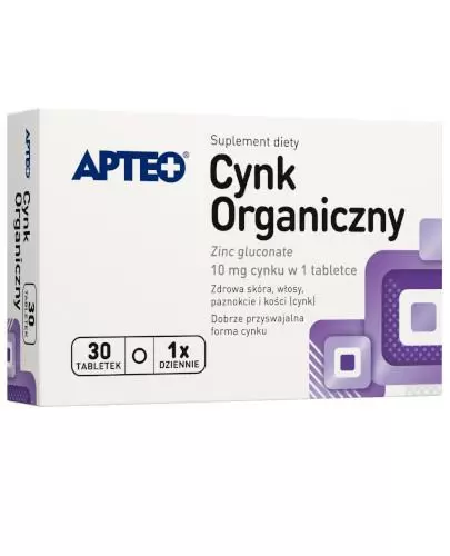 Apteo Cynk organiczny 30 tabletek zdjęcie