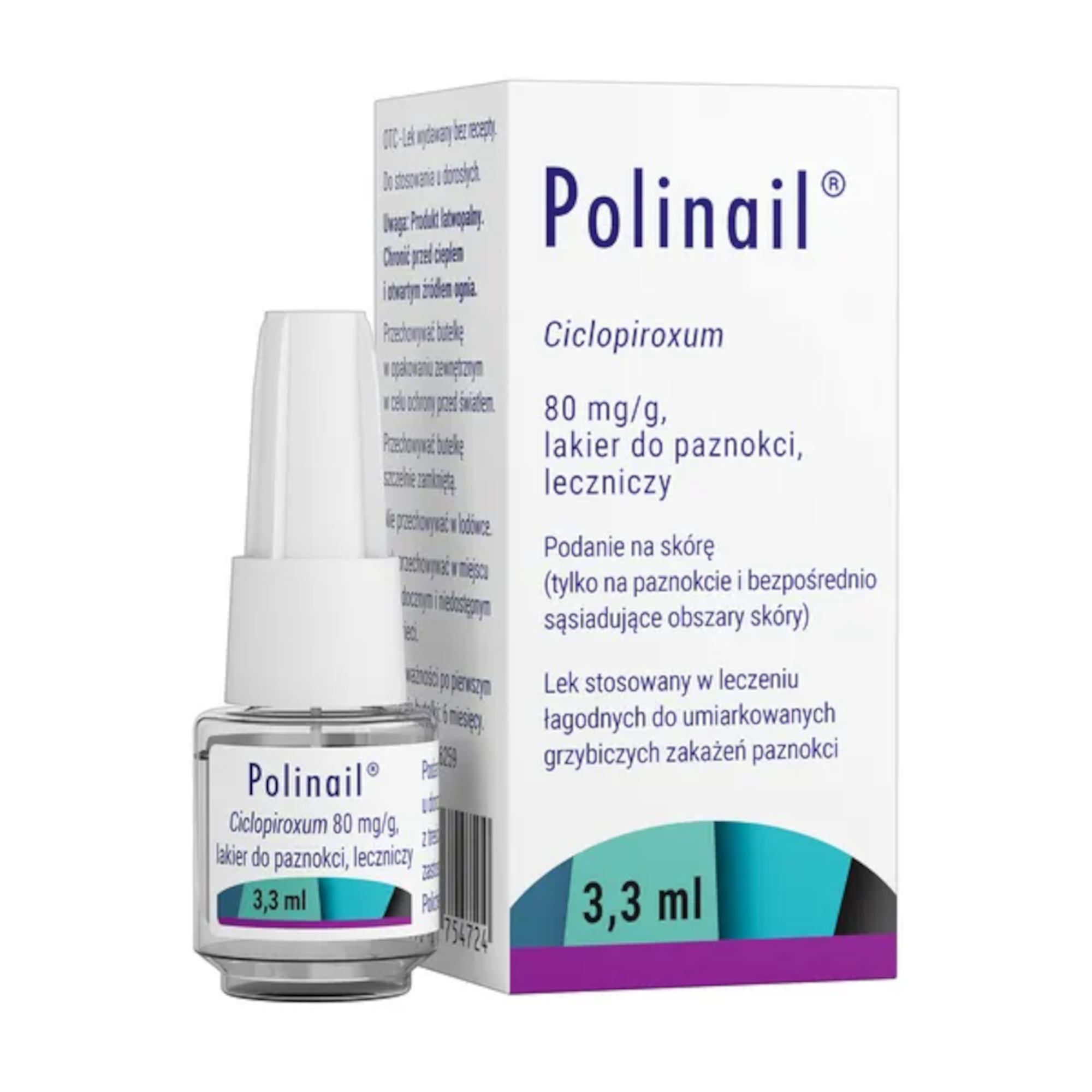 Polinail, 80 mg/g, lakier do paznokci leczniczy, 3,3 ml zdjęcie