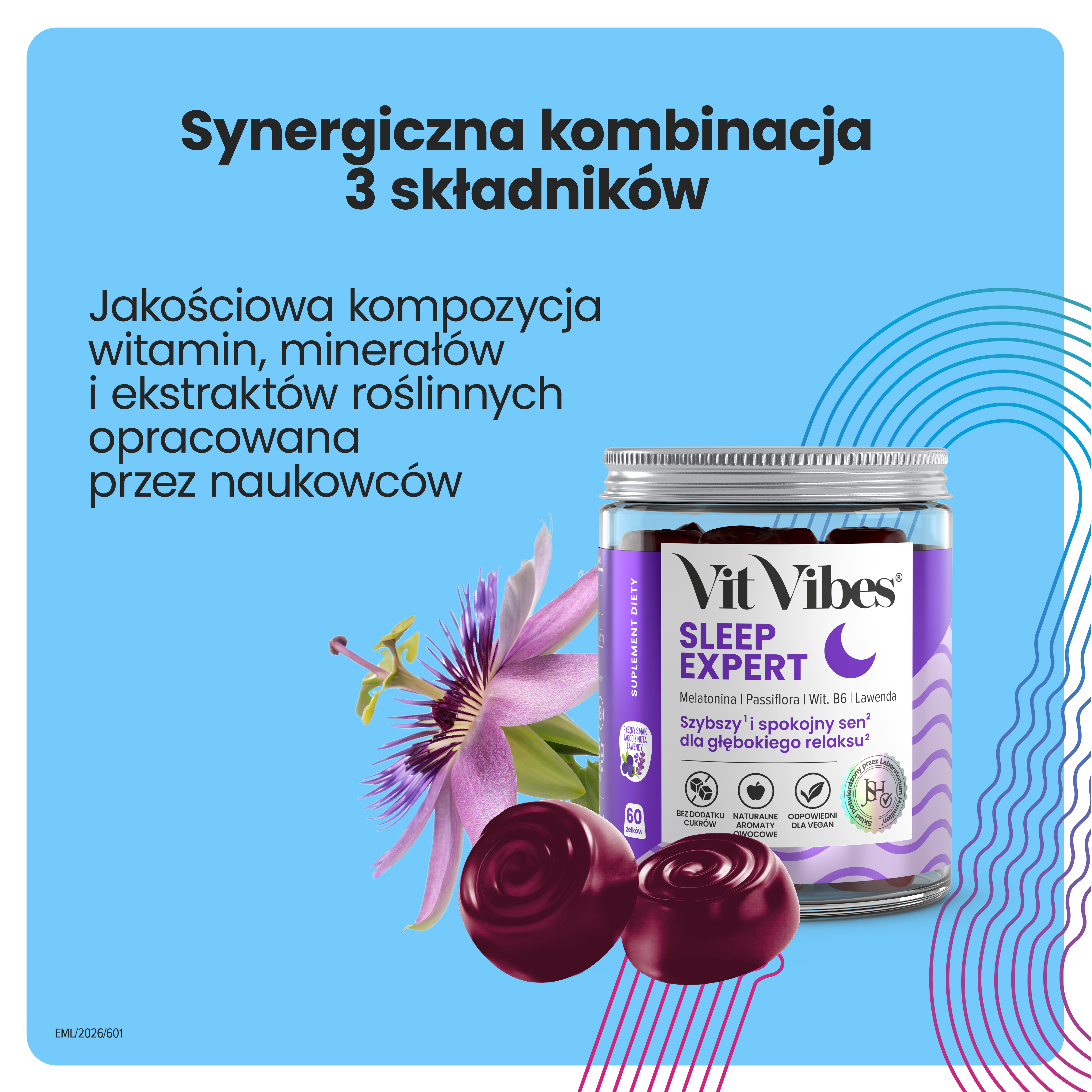 Vit Vibes Sleep Expert, żelki, 60 sztuk