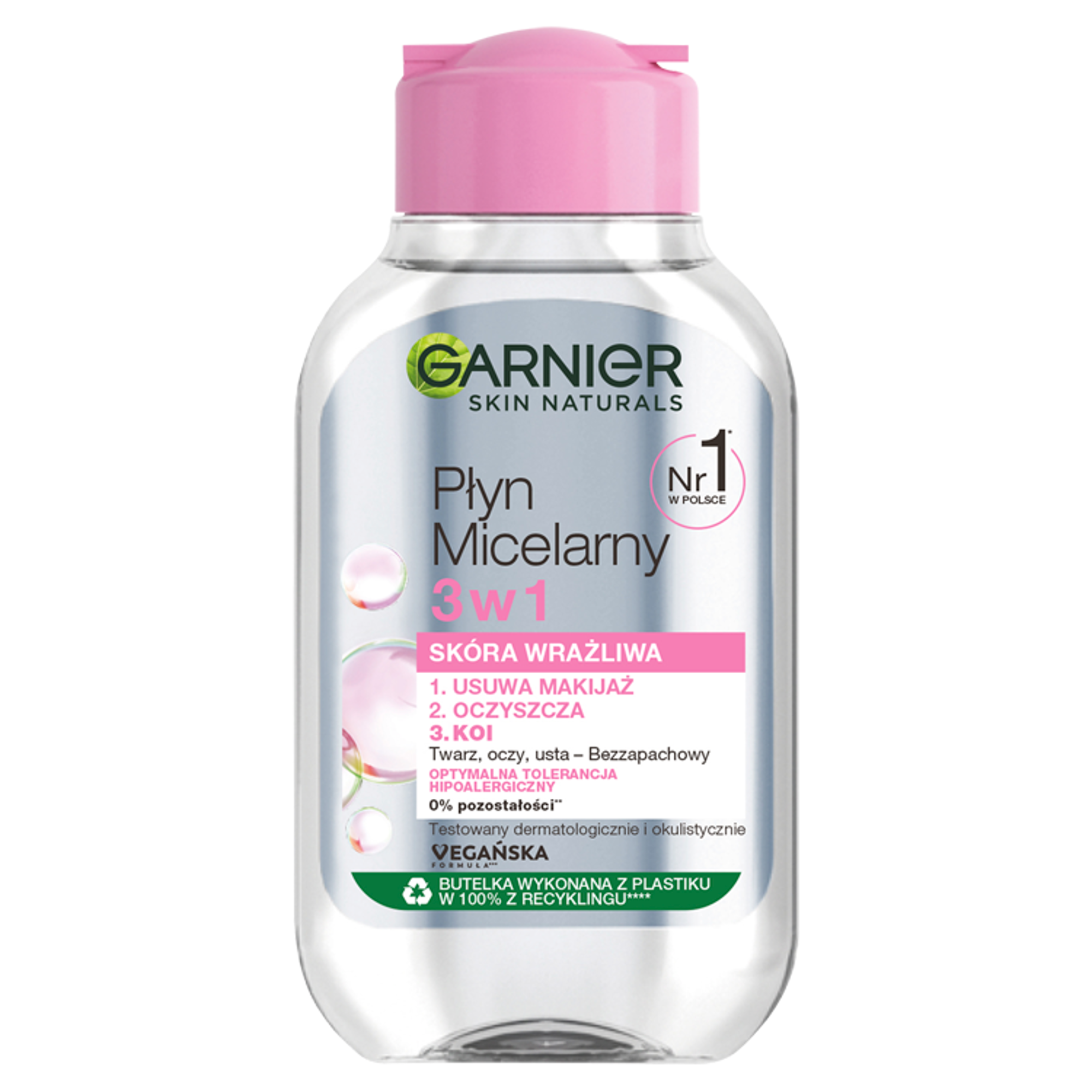 Garnier Skin Naturals Płyn micelarny 3w1 - 100 ml - Cera wrażliwa - cena, opinie, właściwości  zdjęcie