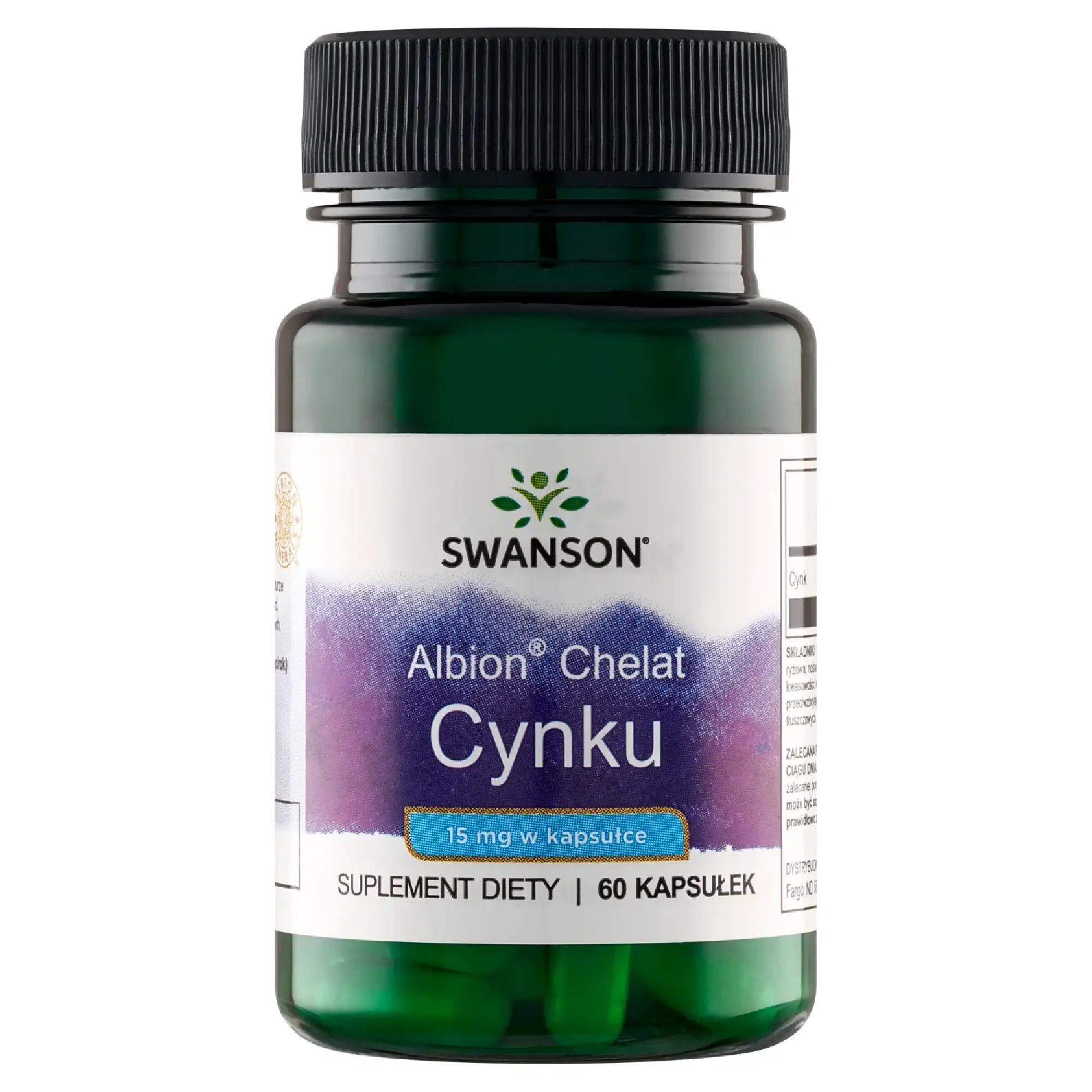 Swanson Albion Chelat Cynku 15 mg, 60 kapsułek zdjęcie