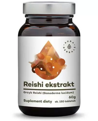 Aura Herbals, Reishi ekstrakt, tabletki,150 sztuk zdjęcie
