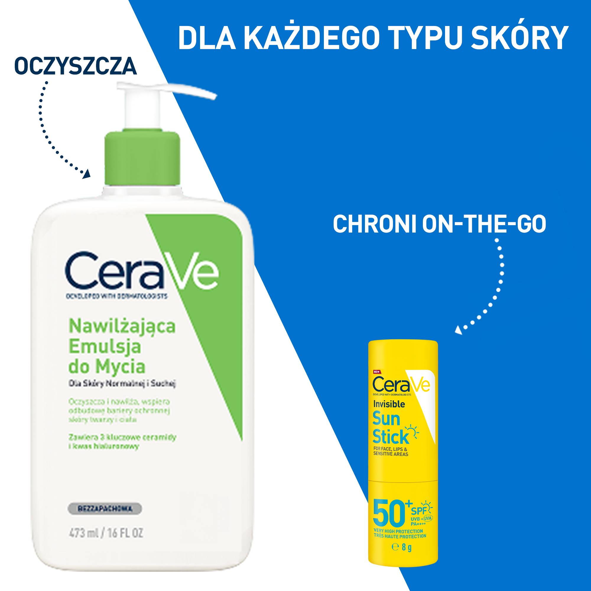 Cerave Sun, niewidoczny sztyft przeciwsłoneczny SPF 50+, 8 g