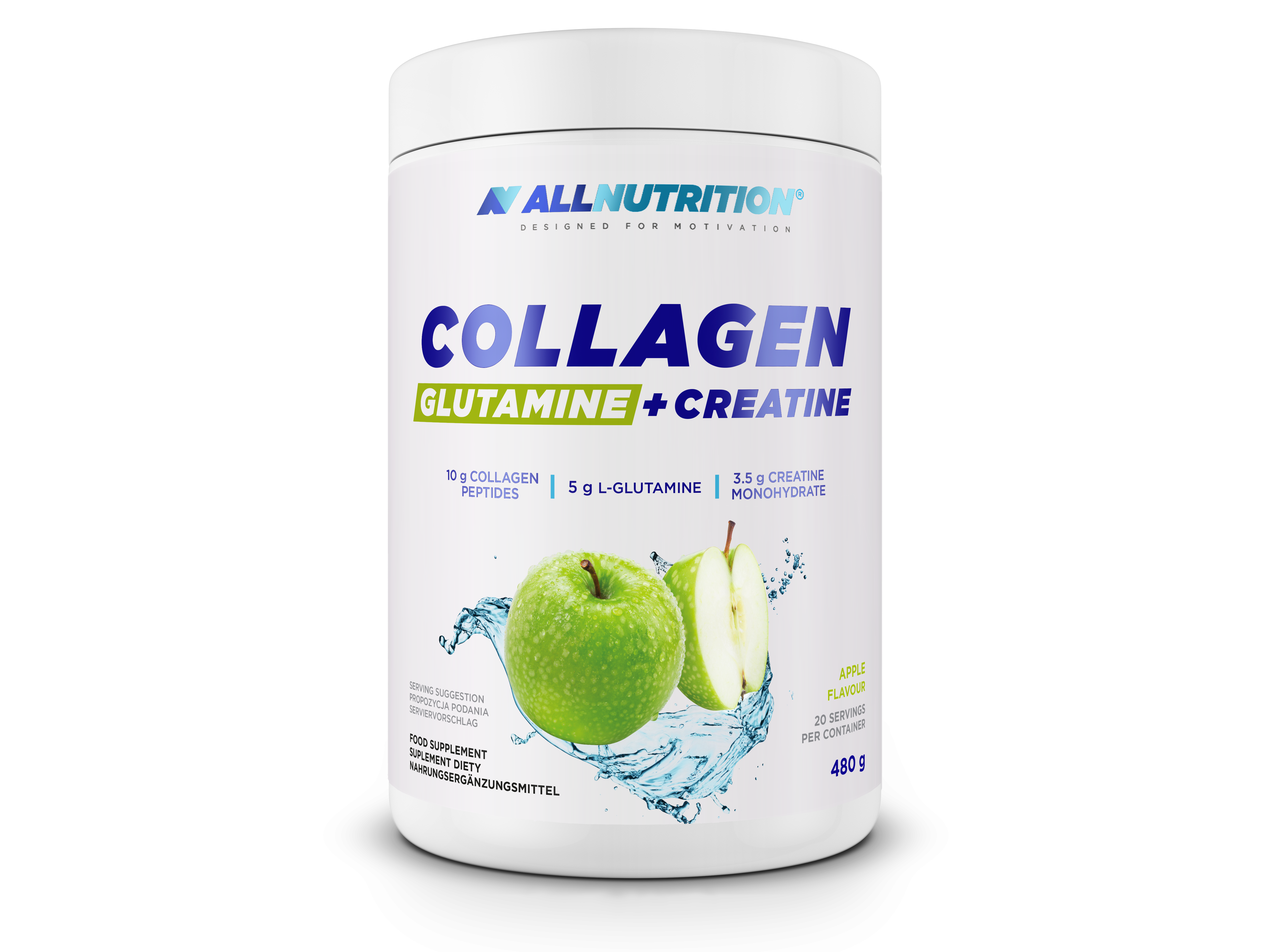 Allnutrition Collagen glutamine + Creatine Apple, 480 g