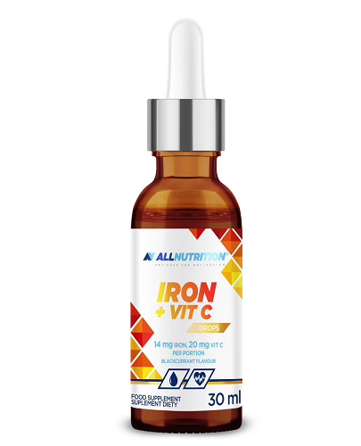 Allnutrition, Iron + Vit C krople, czarna porzeczka, 30 ml zdjęcie