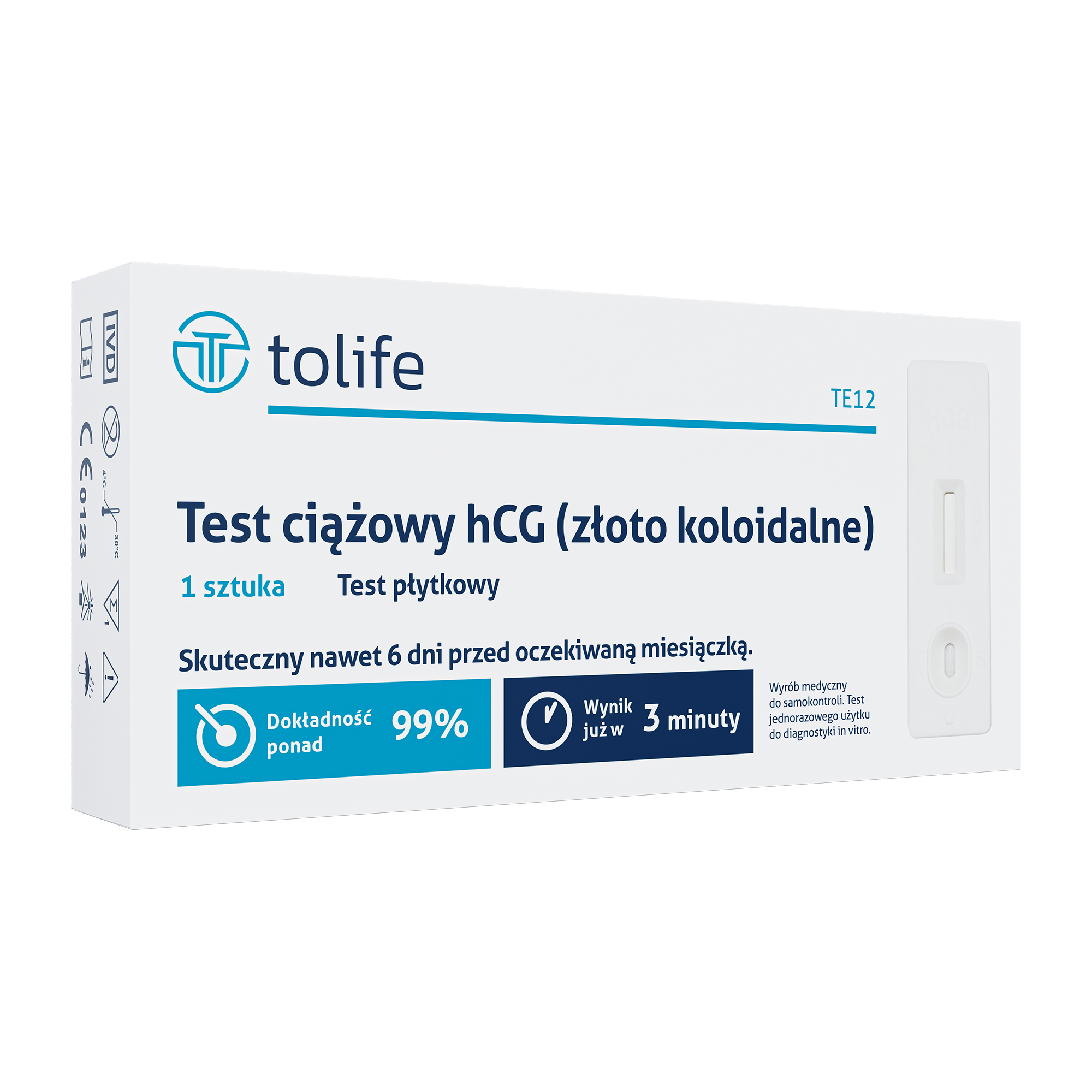 Test ciążowy płytkowy, 1 sztuka