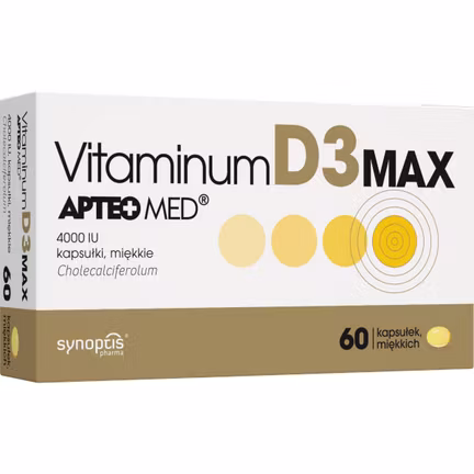 Vitaminum D3 MAX APTEO MED 4000 IU, 60 kapsułek zdjęcie