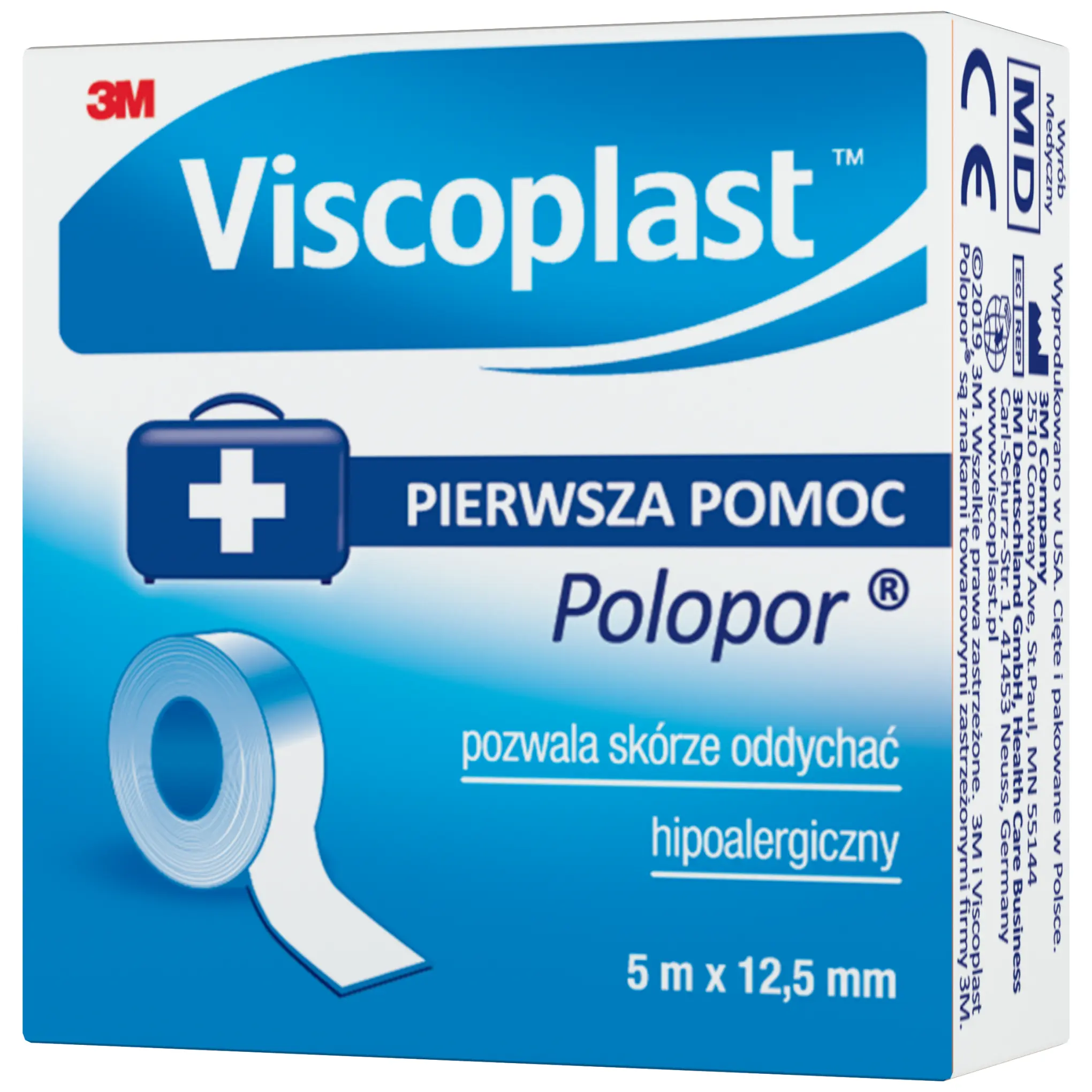 VIscoplast Pierwsza pomoc Polopor przylepiec włókninowy 5m x 12,5mm 1 sztuka