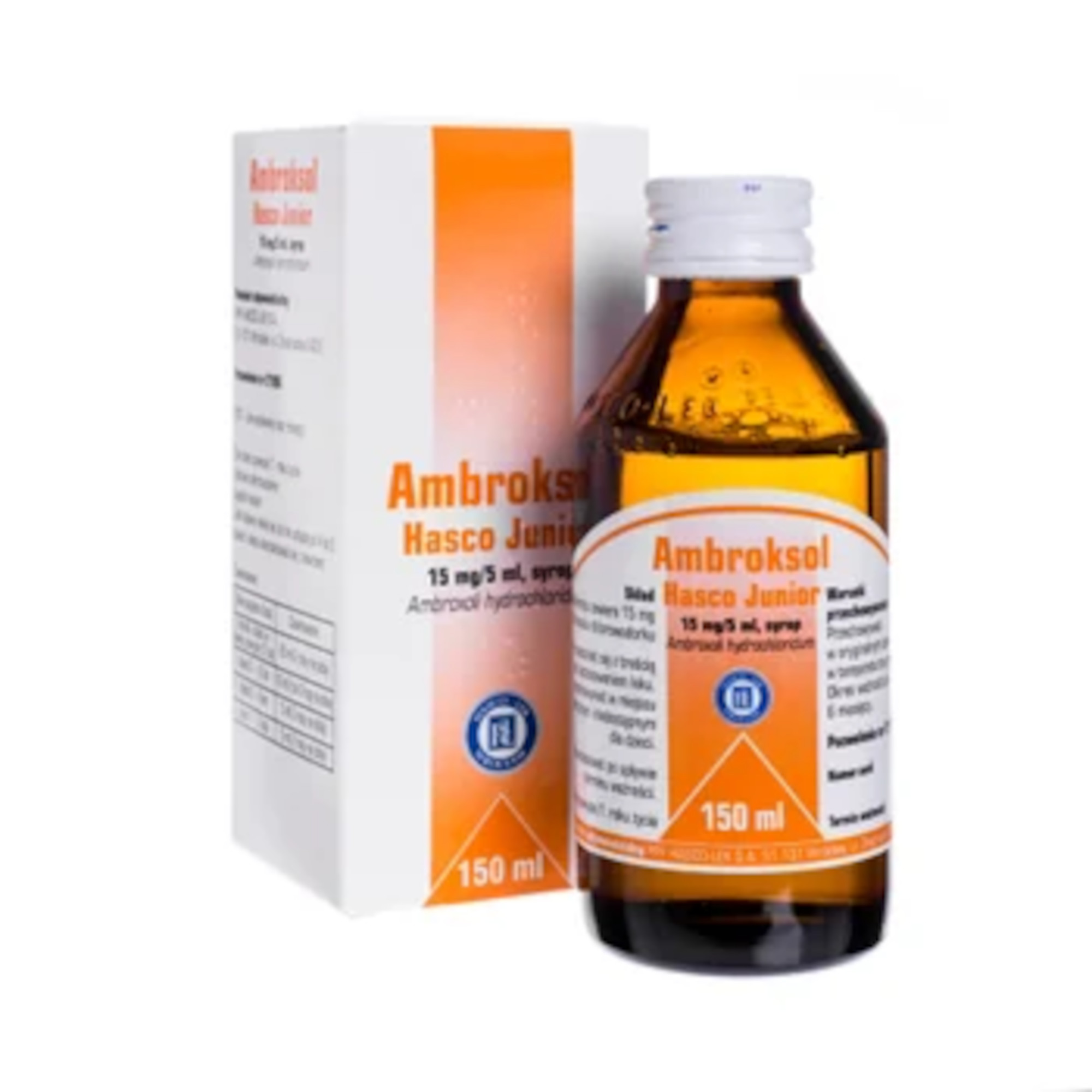 Ambroksol Hasco Junior 15mg/5ml syrop dla dzieci 150 ml  zdjęcie
