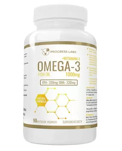 Progress Labs Omega 3 1000 mg + Witamina E 90 kapsułek miękkich zdjęcie