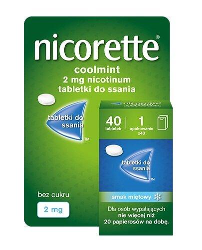 Nicorette Coolmint, 2 mg, tabletki do ssania, 40 sztuk zdjęcie