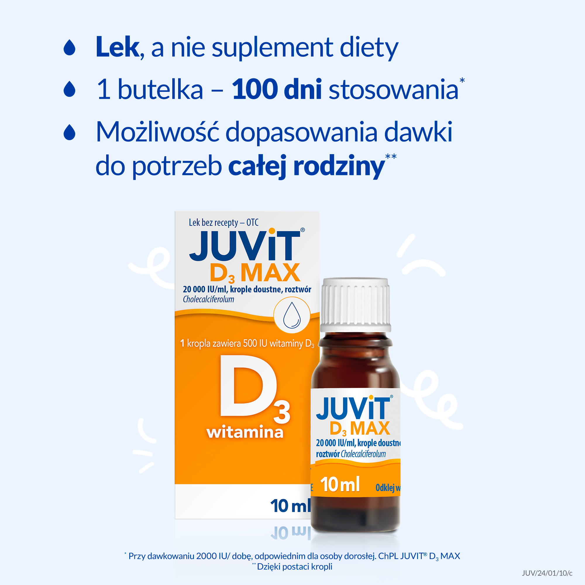 Juvit D3 Max 20 000 IU krople doustne 10 ml