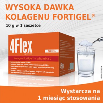 4 Flex, kolagen nowej generacji z witaminą C, 30 saszetek