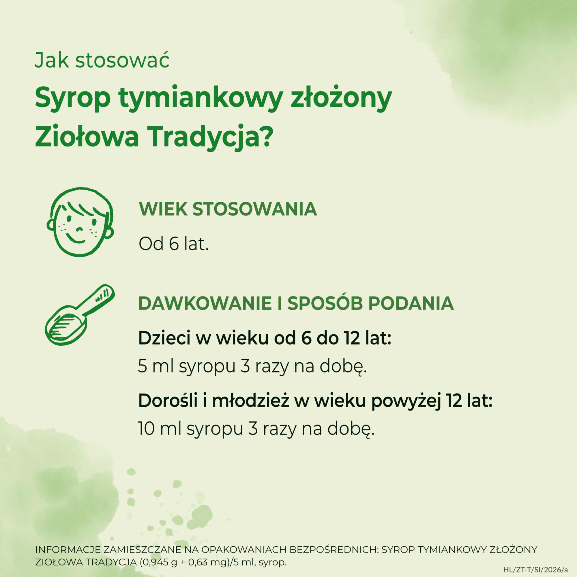 Zioła Tradycja syrop tymiankowy złożony 0,945 g + 0,63 mg/5 ml syrop 125 g