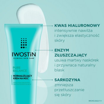 Iwostin Pure Balance normalizujący krem na noc, 50 ml, cena, opinie, wskazania