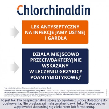 Chlorchinaldin 2mg o smaku czarnej porzeczki 20 tabletek do ssania