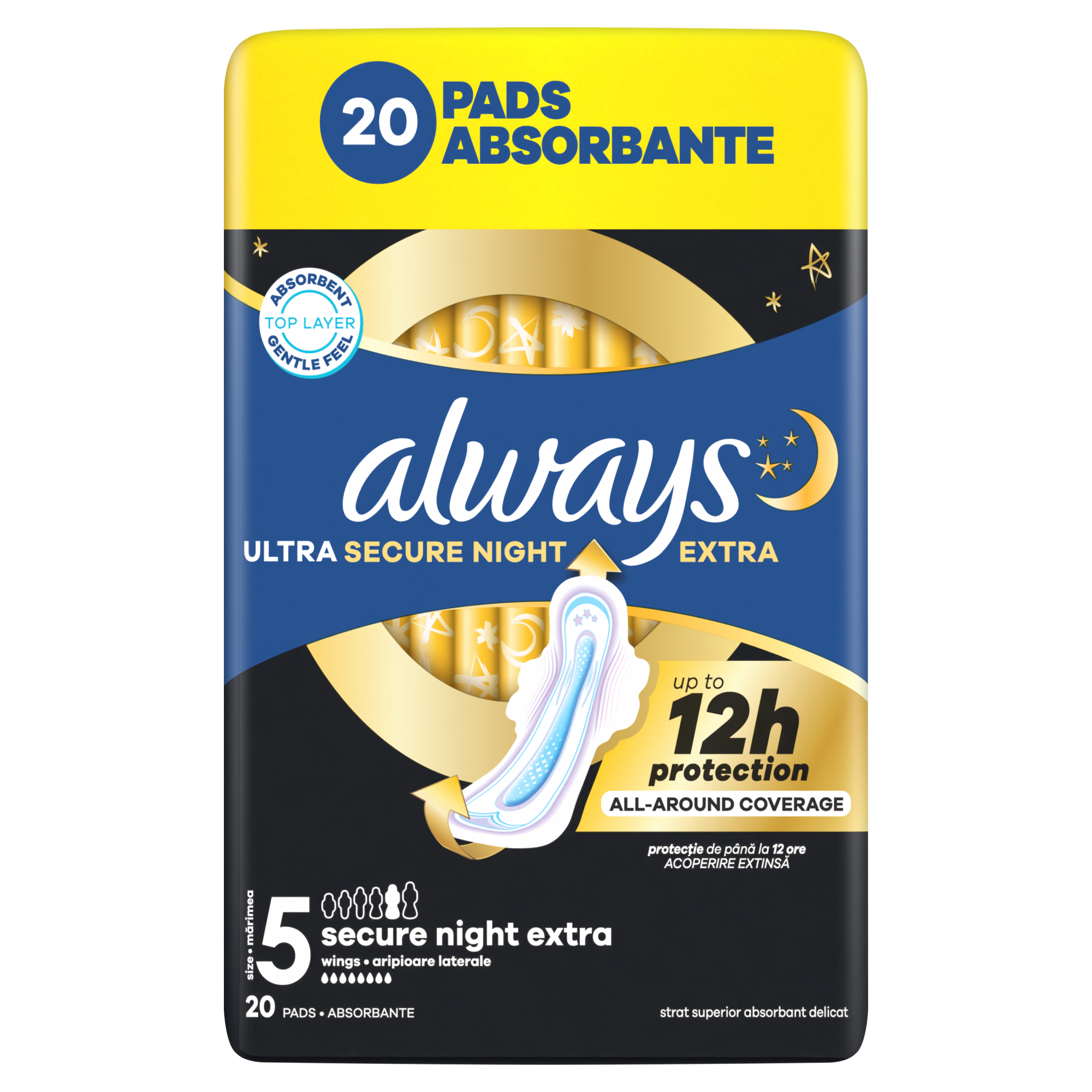 Always Ultra Secure Night Extra Podpaski ze skrzydełkami rozmiar 5, 20 sztuk zdjęcie