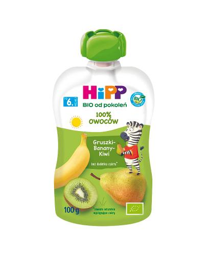HiPP BIO od pokoleń, Gruszki-Banany-Kiwi, po 6. m-cu, 100 g, cena, wskazania, właściwości zdjęcie