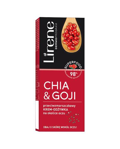 Lirene Superfood Przeciwzmarszczkowy krem odżywka na okolice oczu Chia & Goji, 15 ml, cena, opinie, właściwości  zdjęcie