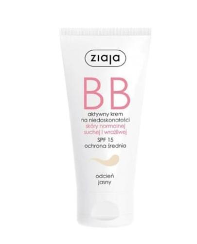 Ziaja BB aktywny krem na niedoskonałości SPF15 do skóry normalnej i wrażliwej odcień jasny 50 ml zdjęcie