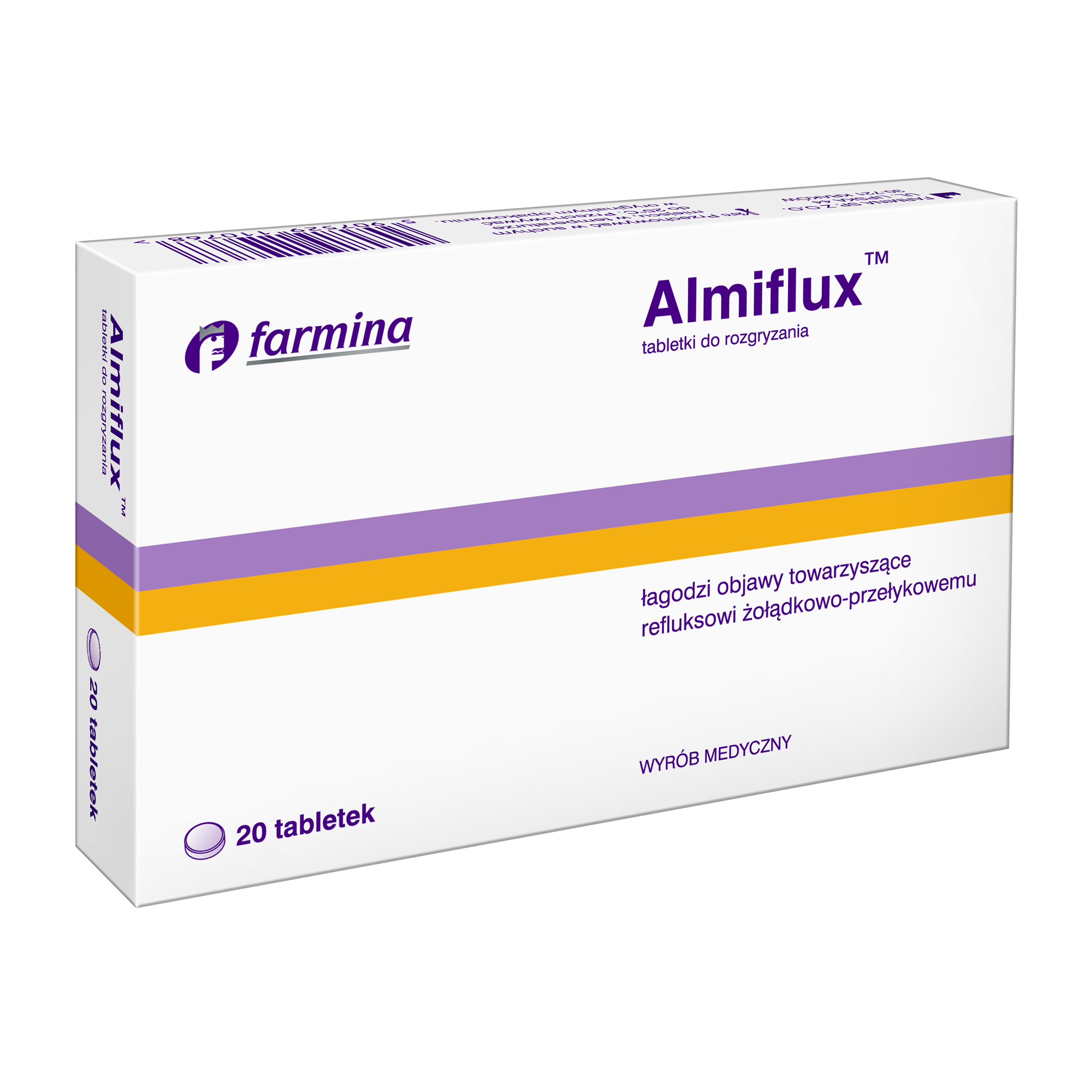 Almiflux, 20 tabletek, refluks, zgaga zdjęcie