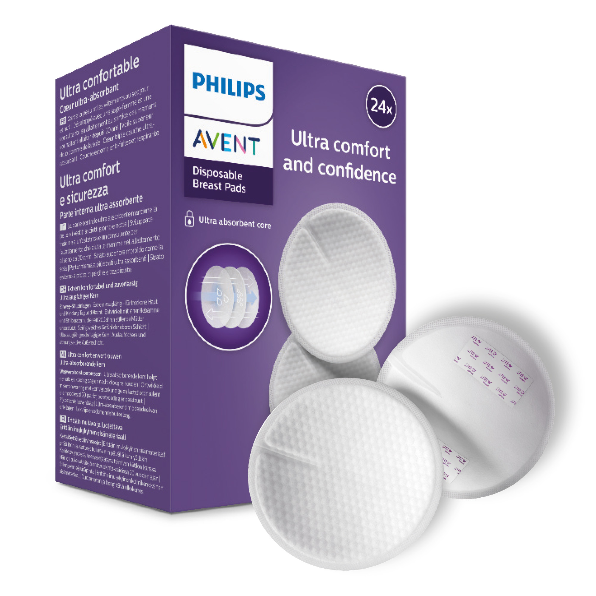 Avent Philips Komfort i pewność wkładki laktacyjne 24 sztuki [SCF254/24] zdjęcie
