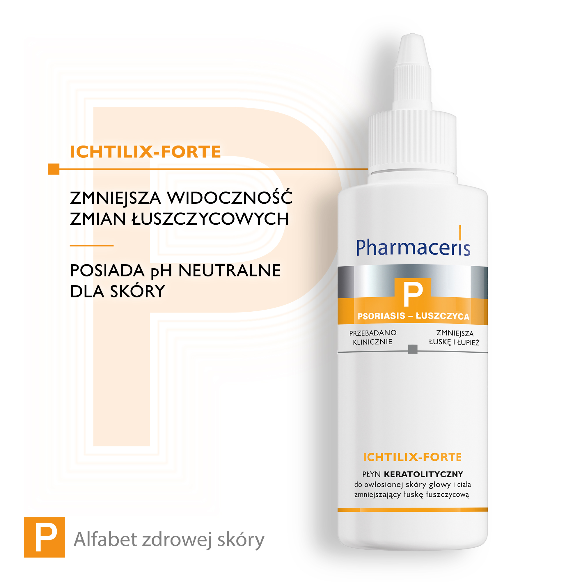PHARMACERIS P ICHTILIX-FORTE Płyn keratolityczny do owłosionej skóry głowy i ciała - 125 ml