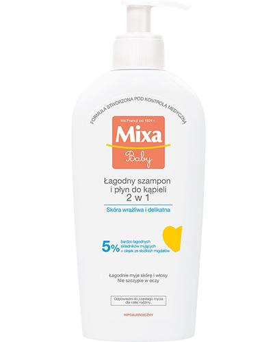 MIXA BABY Łagodny szampon i płyn do kąpieli 2 w 1 - 250 ml Do skóry wrażliwej - cena, opinie, właściwości zdjęcie