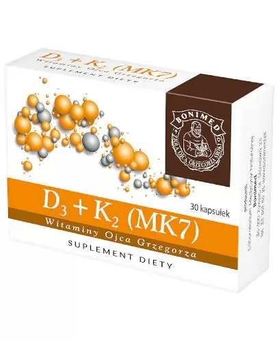 Witamina D3 + K2 (MK7) Witaminy Ojca Grzegorza 30 kapsułek zdjęcie