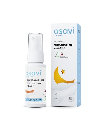 OSAVI Melatonina 1 mg z passiflorą, spray doustny, Wiśniowy, 25 ml zdjęcie