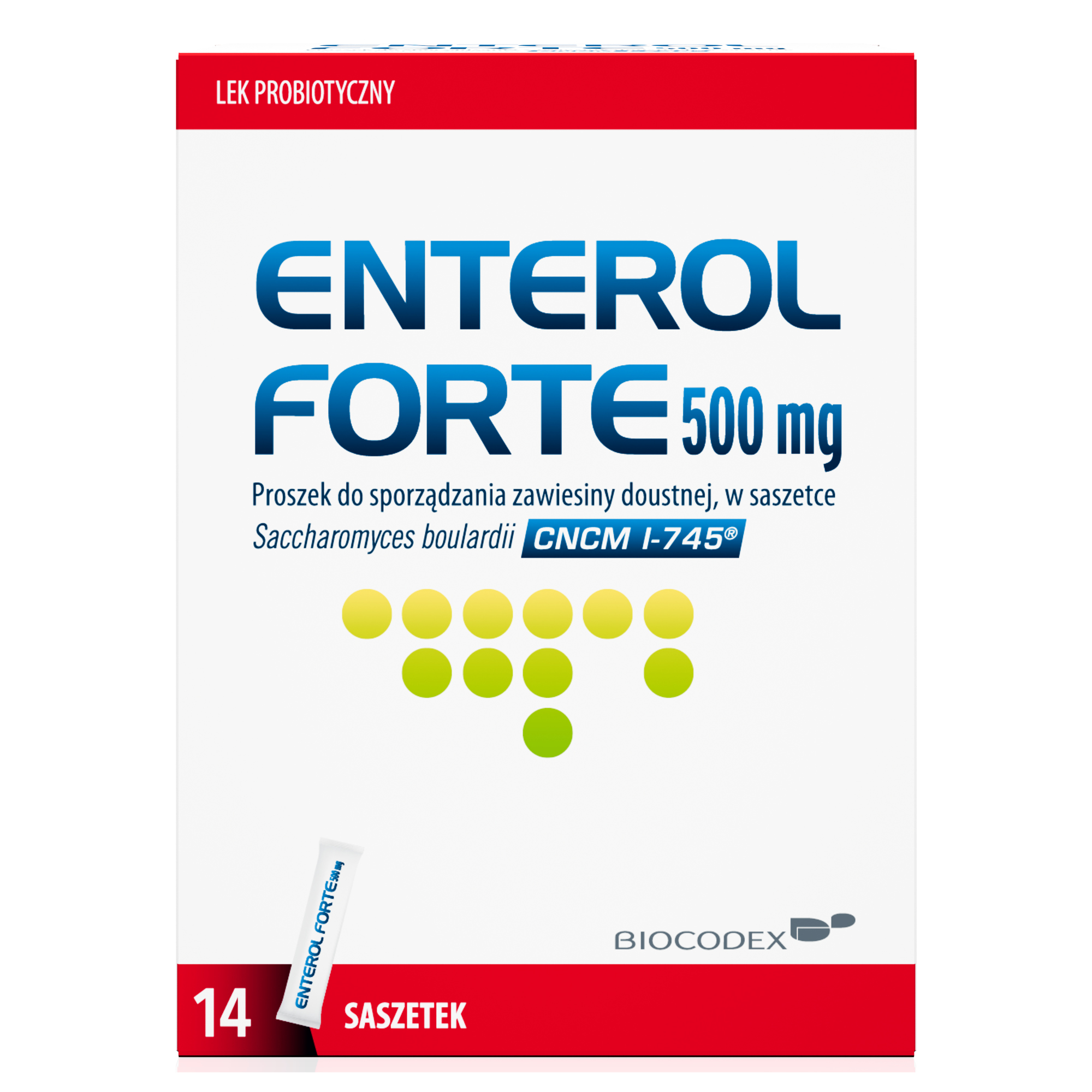 Enterol Forte Saccharomyces boulardii 500 mg, proszek, 14 saszetek zdjęcie