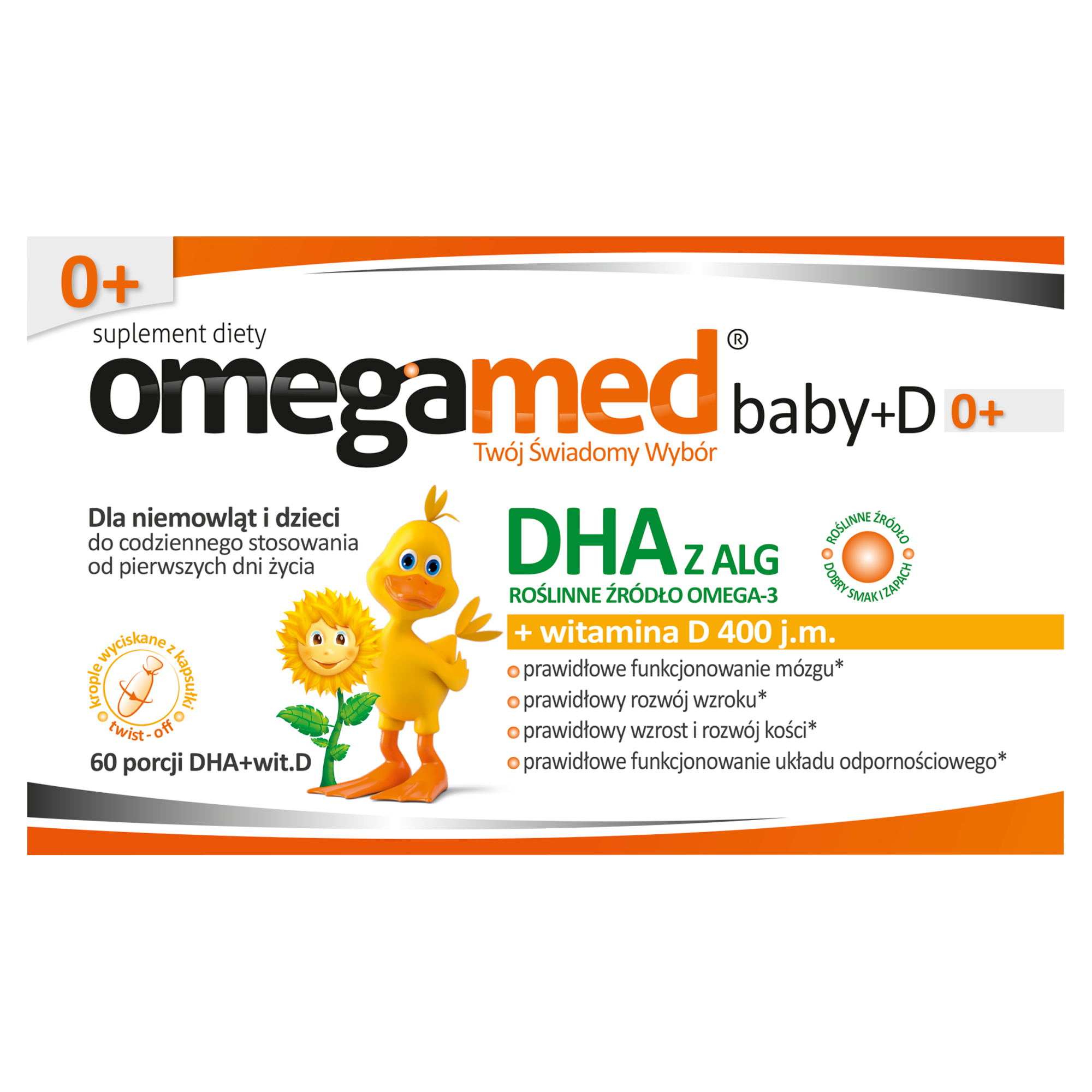 Omegamed Baby+D 0+ od urodzenia 60 kapsułek zdjęcie