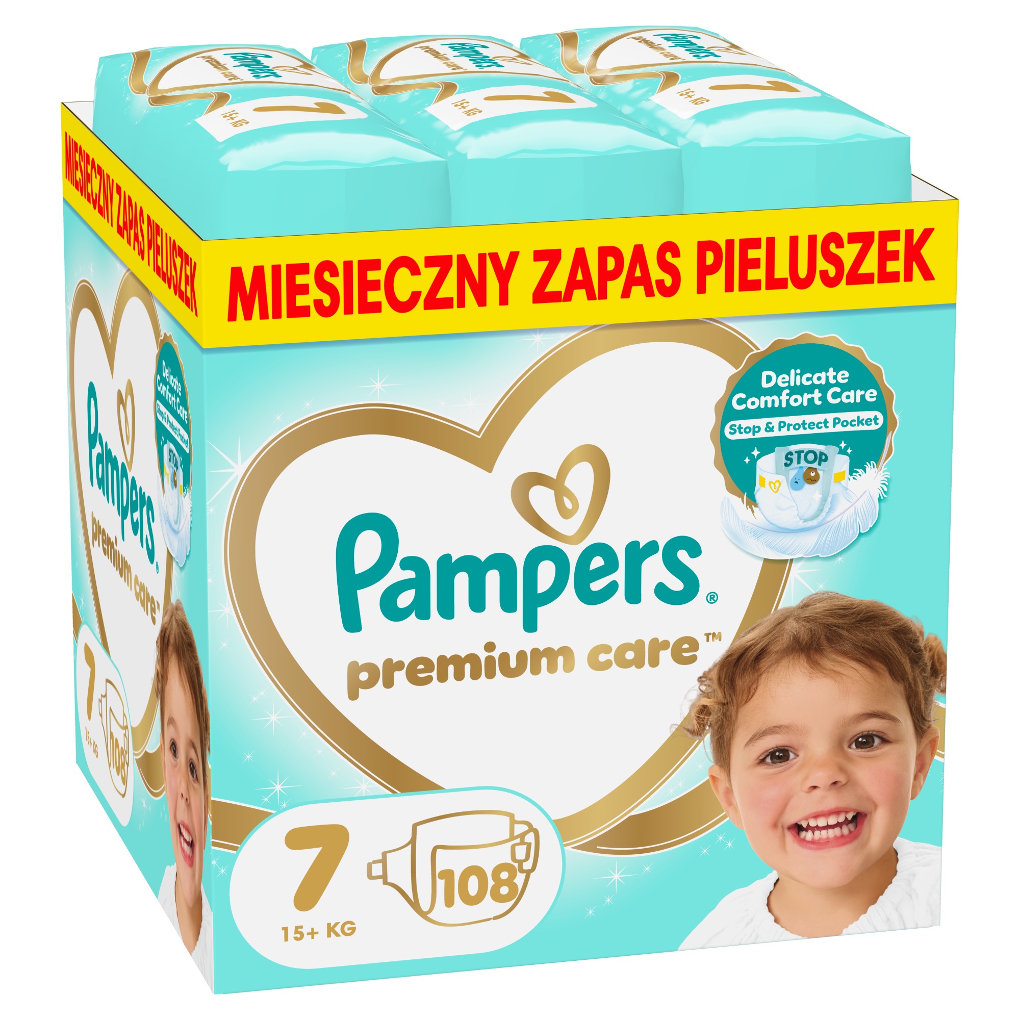 Pampers Premium Care Pieluszki, rozmiar 7 (15kg+), 108 sztuk zdjęcie